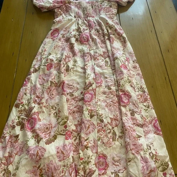 Women’s Floral Sweetheart Neck Puff Sleeve Long Feminine Avec Les Filles New 6 - Picture 7 of 16